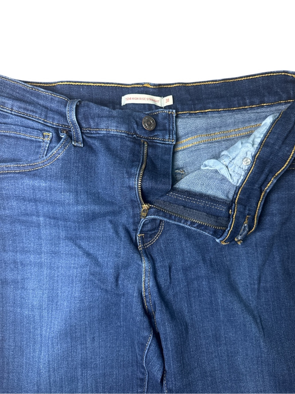 Levi’s 724 High Rise Straight Jeans Women’s 31x32 Dark Wash - Picture 4 of 5
